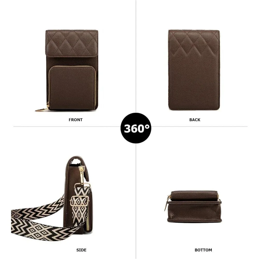 Small Leather Crossbody Bag Women PU Compact Shoulder Purse with Card Slots